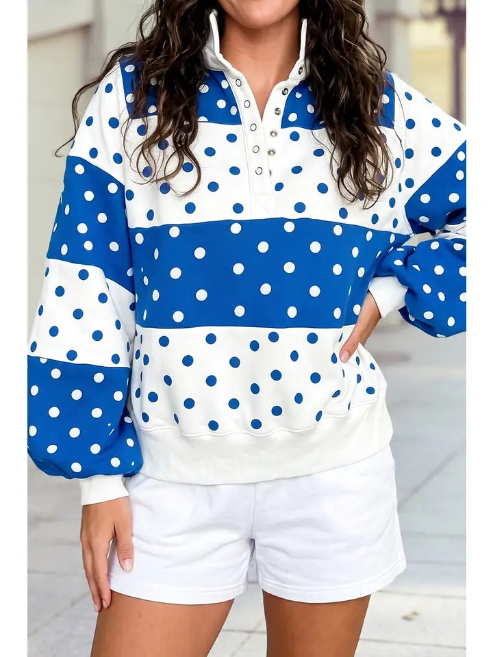 Polka Dot Half Zip