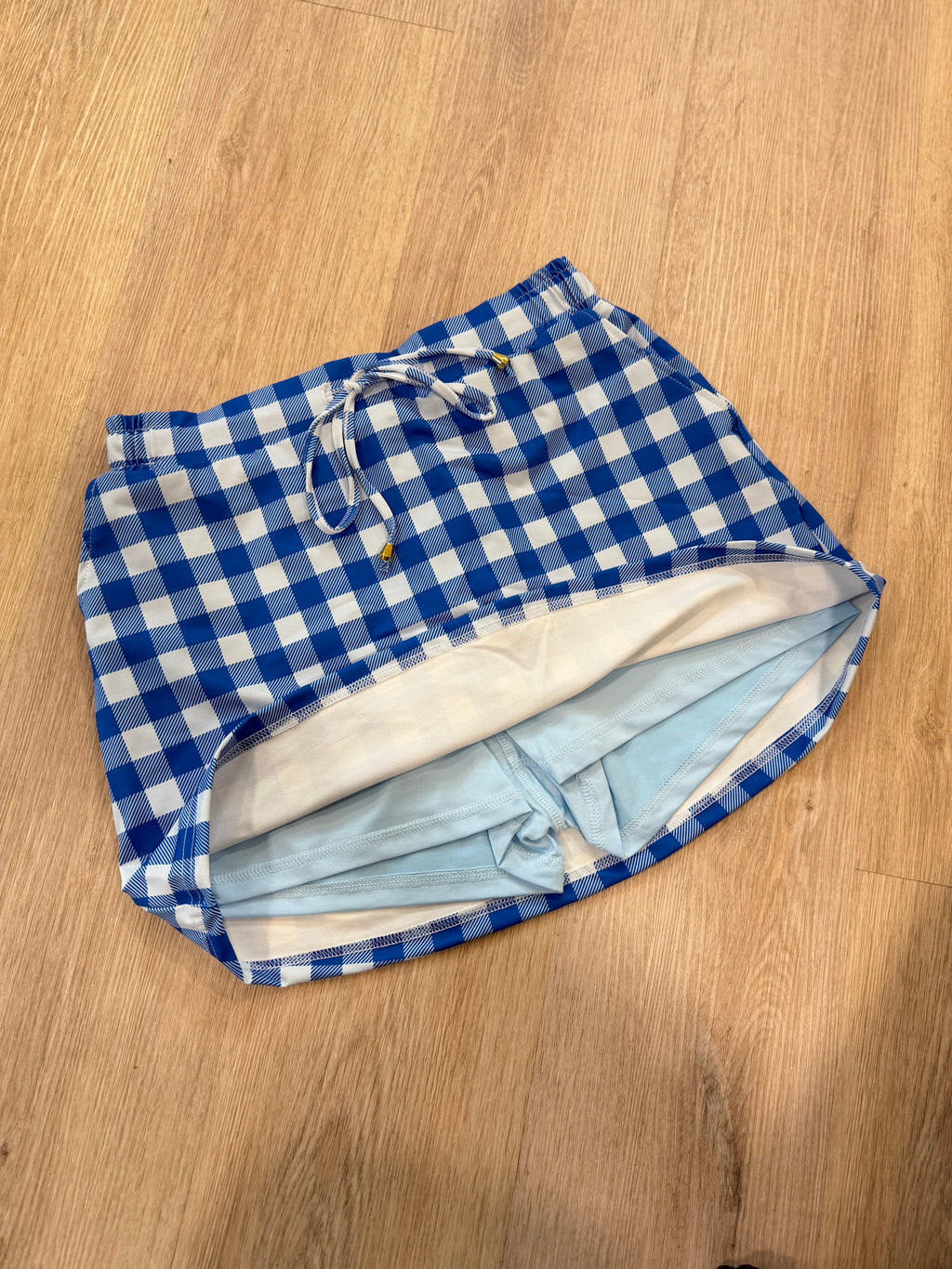Blue Gingham Skort