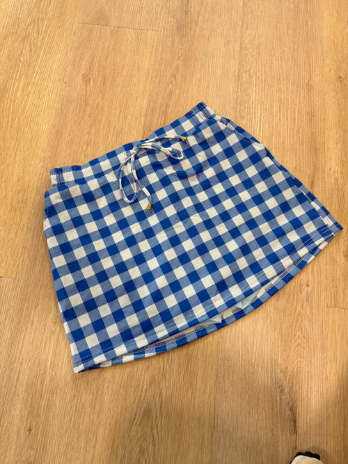 Blue Gingham Skort